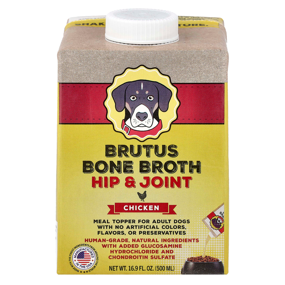 Brutus Bone Broth, добавка для бедер и суставов, для взрослых собак, курица, 500 мл (16,9 жидк. унции)