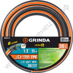 GRINDA ULTRA 6, 1/2″, 15 м, 30 атм, шестислойный, двойное армирование, поливочный шланг, PROLine (429009-1/2-15)