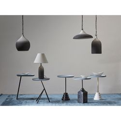 Столик кофейный Sustainable collection, Ø38 см, серо-голубой/черный