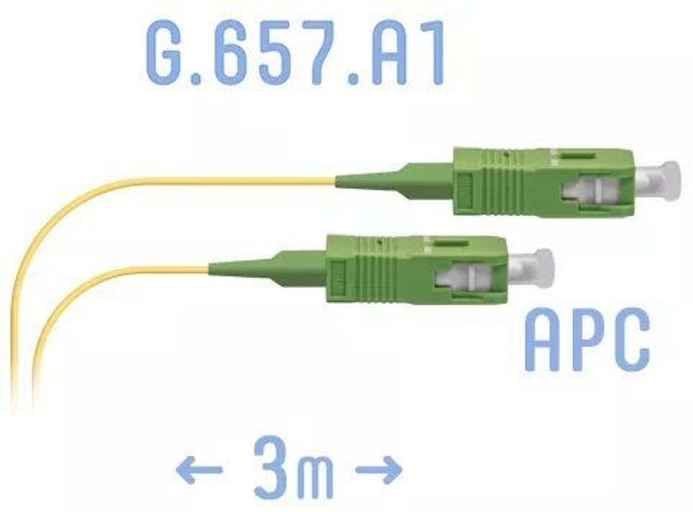 Шнур монтажный оптический SNR-PC-SC\APC-A-3m (0.9)