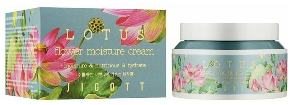 Глубоко увлажняющий крем для лица JIGOTT лотос LOTUS Flower Moisture Cream, 100 мл