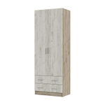 Гармония ШК 603 Шкаф 2х-дверный Дуб крафт серый / Дуб крафт белый