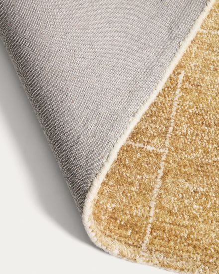 Ковер Eloda из шерсти и вискозы горчичного цвета, 200 x 300 см