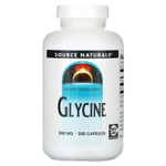 Source Naturals, глицин, 200 капсул (500 мг в 1 капсуле)