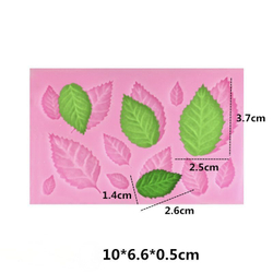 Молды силиконовые в наборе 2 шт "Цветочки и листики" разноцветные / Формы для лепки цветов и листьев
