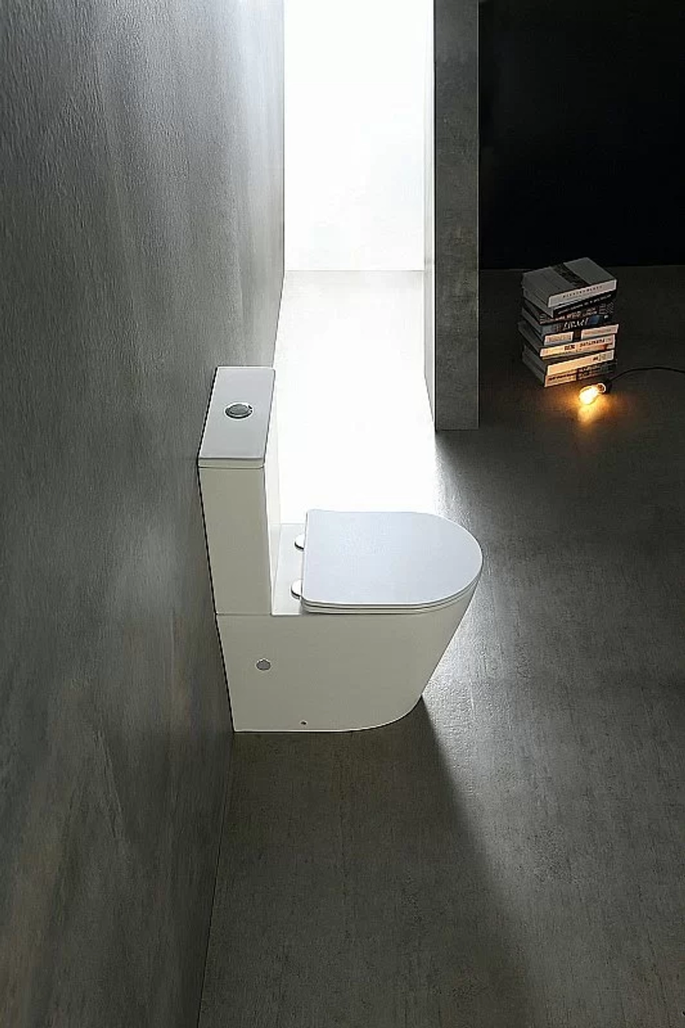 Унитаз-компакт SantiLine SL-5026 безободковый, слив торнадо, с бачком, с крышкой микролифт,белый