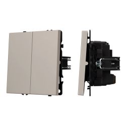 Механизм выключателя двухклавишный перекрёстный SWT-NOBE-MKX2-SFPL-CA (230V, 10A) (Arlight, Кашемир) 061791