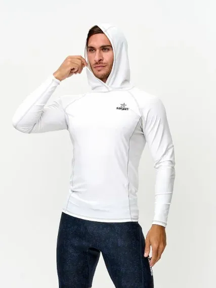 Футболка рашгард лонгслив Sargan Скелетон-Сап Худи UPF 50+ белый