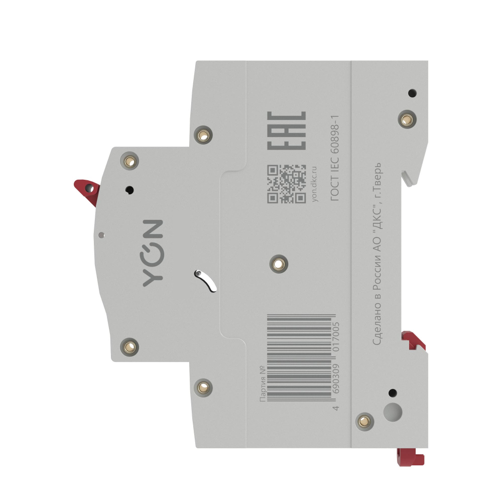 Модульный автоматический выключатель YON MB63, 2P, характеристика D, 13A, 6kA