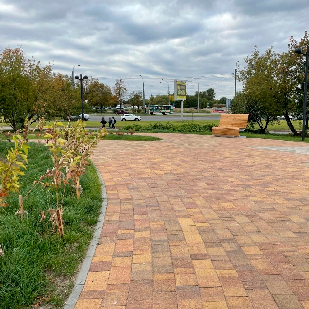 Тротуарная плитка СТАРЫЙ ГОРОД Б.1.Фсм.8 Листопад гранит Осень, комплект из 3 видов плит