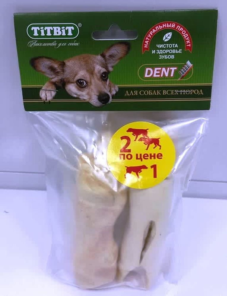 Лакомство для собак Titbit Копытце баранье 2шт, мягкая упаковка 200г