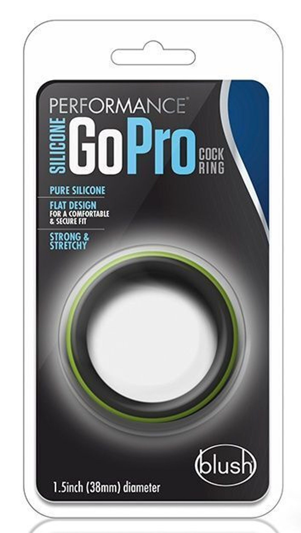 Черно-зеленое эрекционное кольцо Silicone Go Pro Cock Ring (Цвет: черный с зеленым)