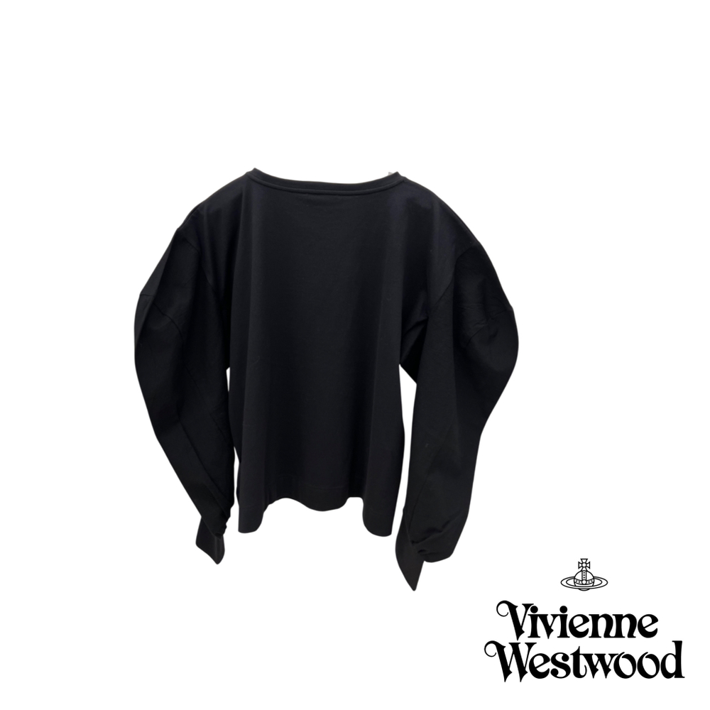VIVIENNE WESTWOOD RED LABEL ЛОНГСЛИВ ЧЕРНЫЙ С ВЫШИВКОЙ С ОБЪЕМНЫМИ РУКОВАМИ