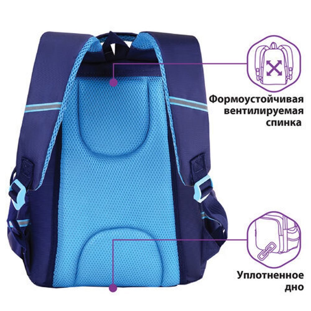 Рюкзак ЮНЛАНДИЯ MILD, 2 отделения, эрго-спинка, "Adventure trails", 36х28х18 см, 270680