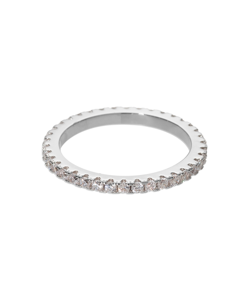 тонкое кольцо-дорожка с цирконами