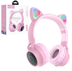 Полноразмерные Bluetooth наушники HOCO W27 Cat ear (розовый)