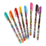 Набор гелевых ручек 8 цветов с блестками, рисунок на корпусе