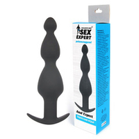 Чёрная анальная втулка 19см с широким основанием Bior Toys Sex Expert SEM-55101