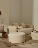 Kaeli Пуф для ног со съемным чехлом из экрю букле Ø 90