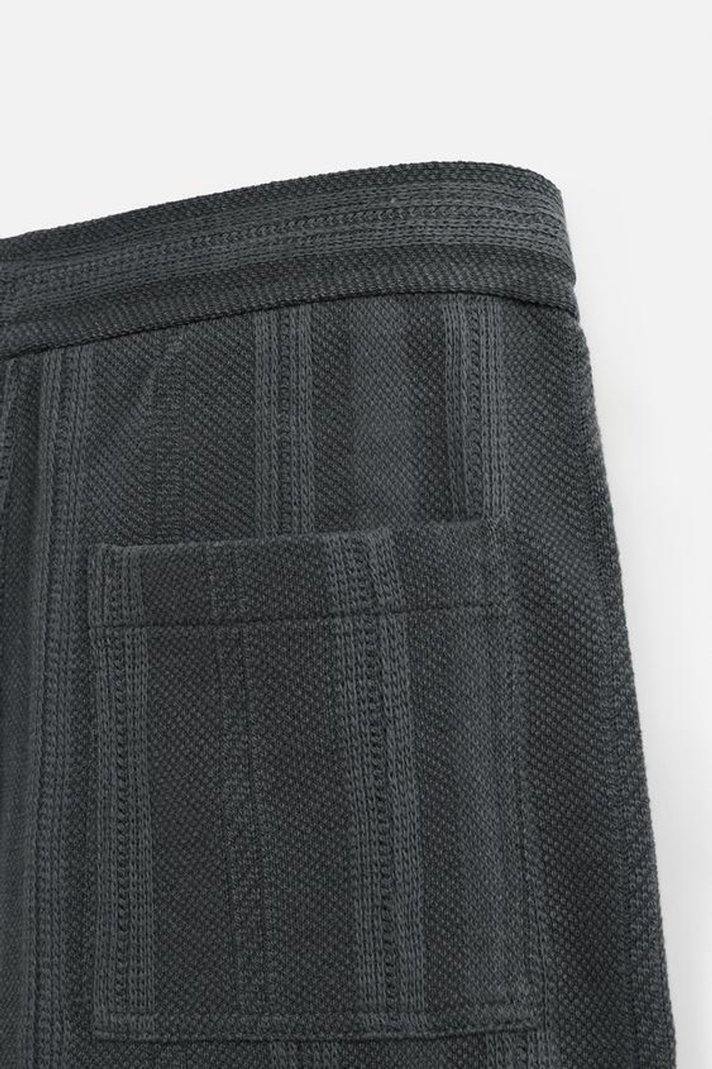 ZARA ШОРТЫ ИЗ ЖАККАРДОВОЙ ТКАНИ, АНТРАЦИТОВО-СЕРЫЙ