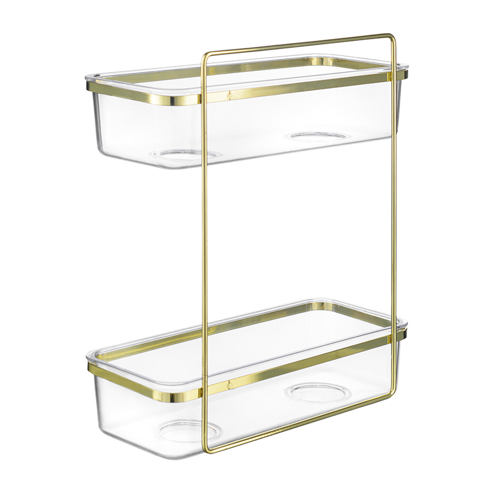 Полка для душа настенная двухъярусная Bergenson Bjorn Siv золотистая