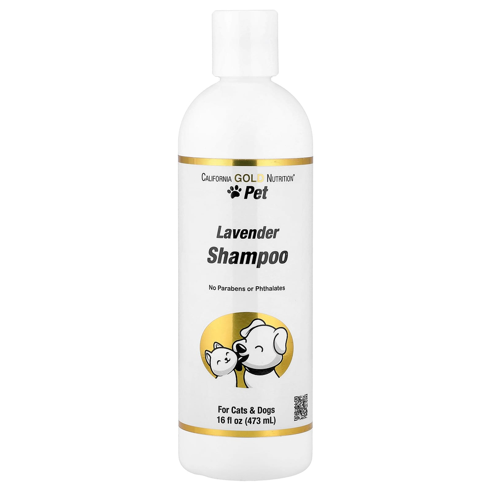 California Gold Nutrition, шампунь для домашних животных, для кошек и собак, с ароматом лаванды, 473 мл (16 жидк. унций)