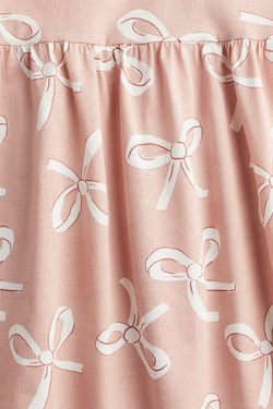 H&M Хлопковое платье с принтом, пудрово-розовый