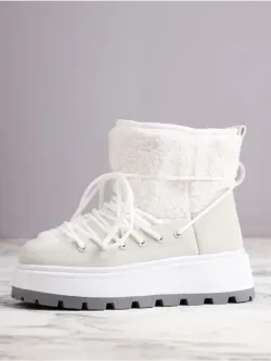 Зимние угги натуральный мех на платформе