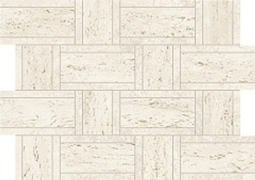Мозаика/Керамогранит ATLAS CONCORDE MARVEL TRAVERTINE White Mosaico Basketweave 35x46,8 AF9M