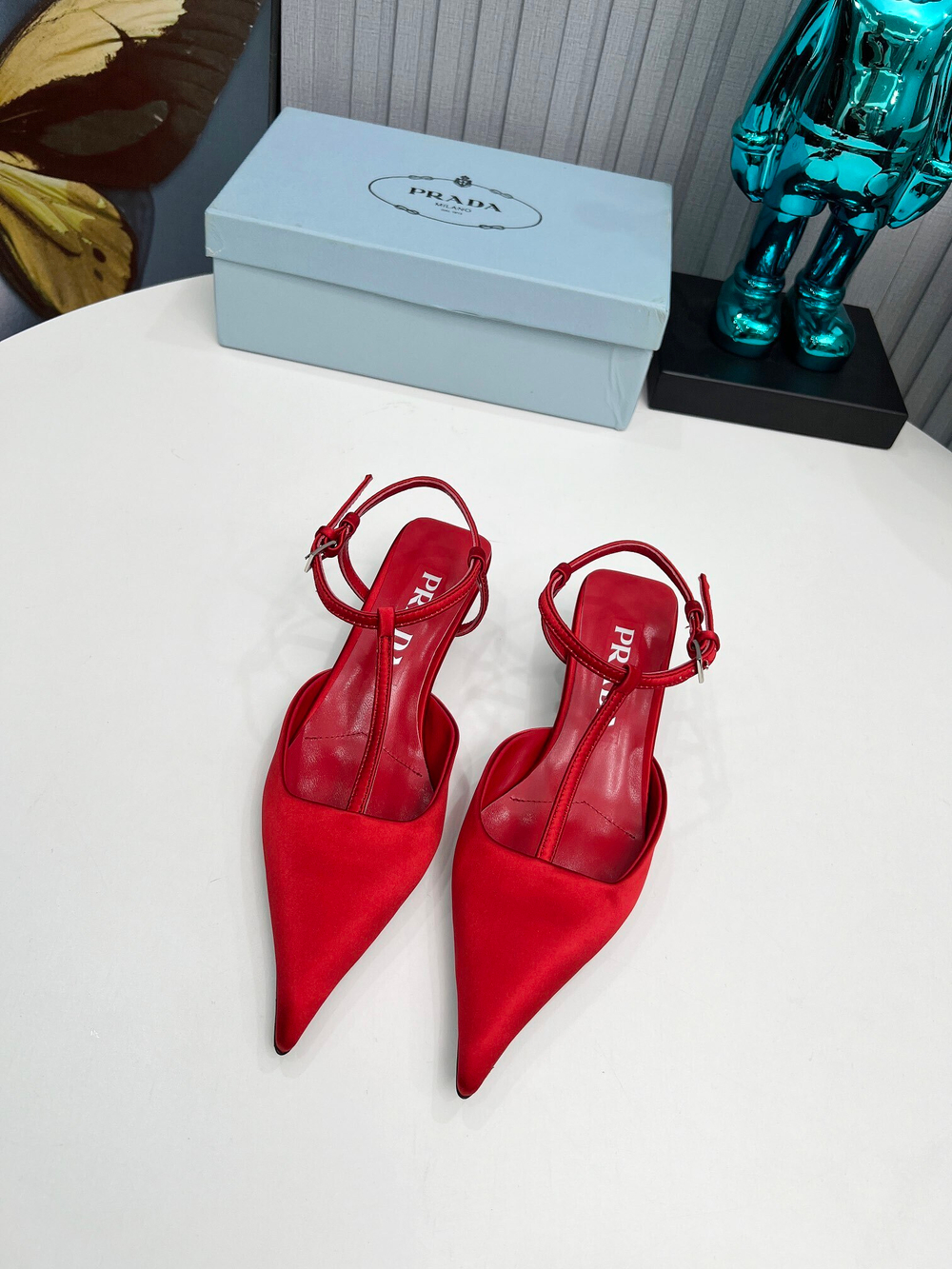 Prada Satin Slingback Pumps