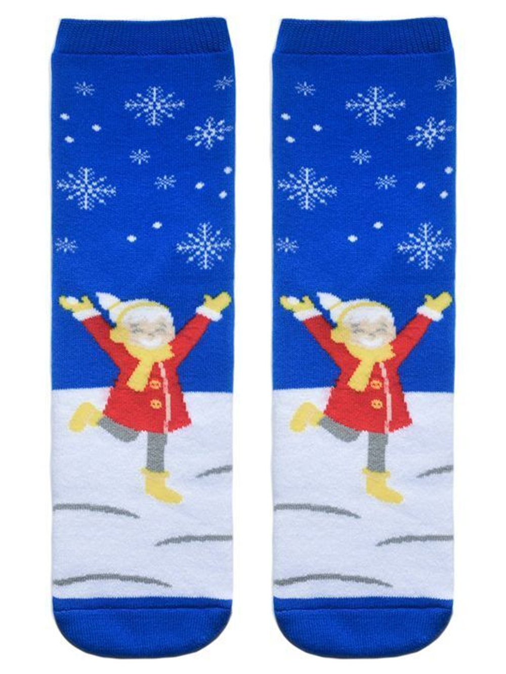 Махровые женские носки с рисунком в виде девочки Лапландия (Размер: 23) (Цвет: синий)