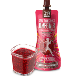 Супер-снек 28SEEDS, полезные смузи без сахара Чиа Омега-3 Малина-Шиповник, омега 6, клетчатка, протеин, фруктовое пюре
