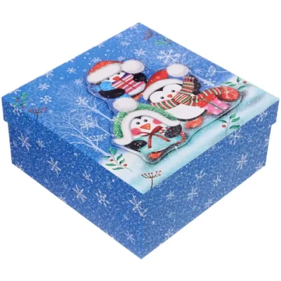 Коробка подарочная «Веселые пингвинята» 20*20*8,5 см