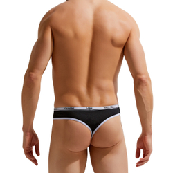 Мужские трусы тонги черные GAUVINE 1006