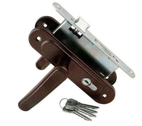 Замок врезной Гарант 4-3.03 медь с/руч цилиндровый м/о 55  /120427