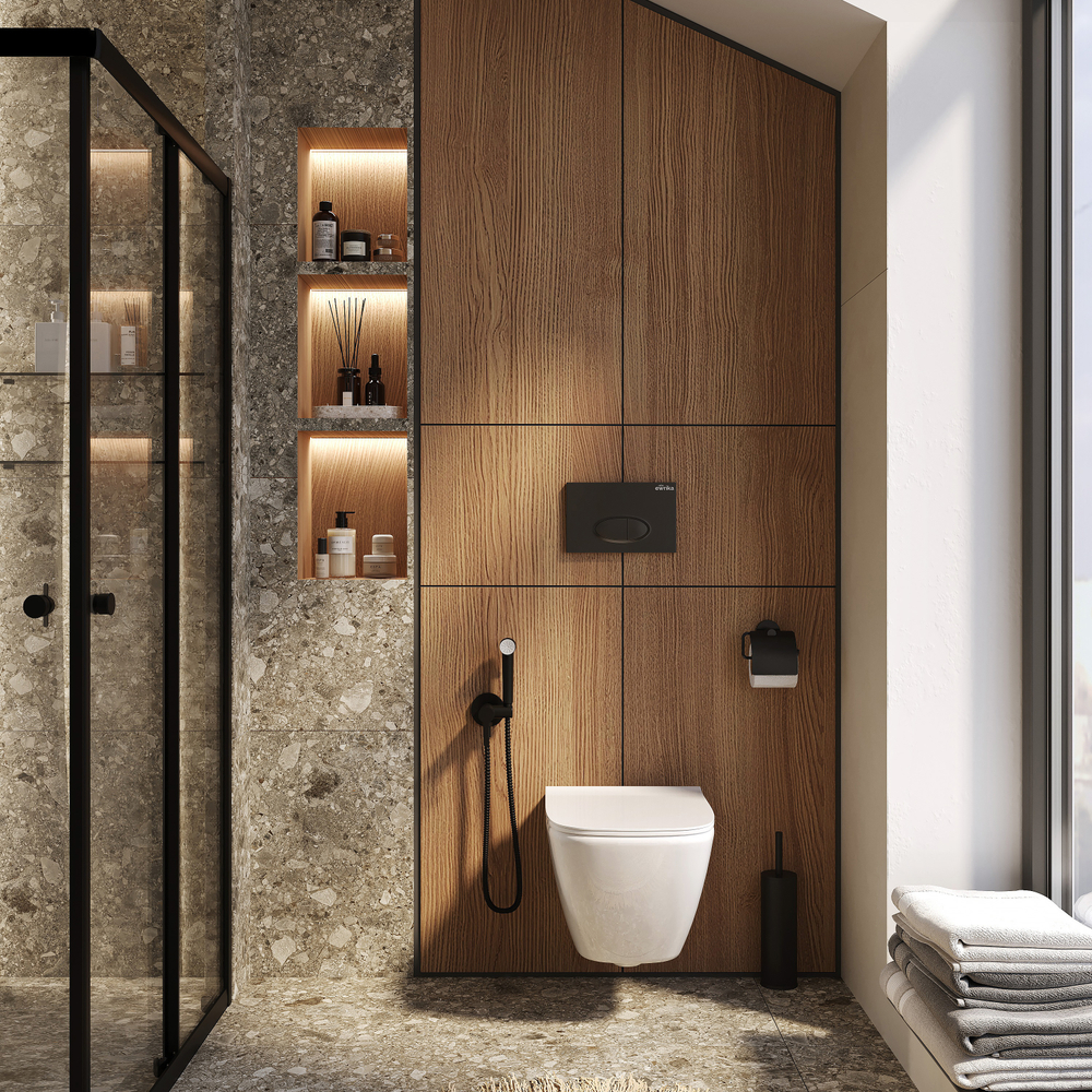 Гигиенический душ STWORKI Ноттвиль NO-05b со смесителем, С ВНУТРЕННЕЙ ЧАСТЬЮ