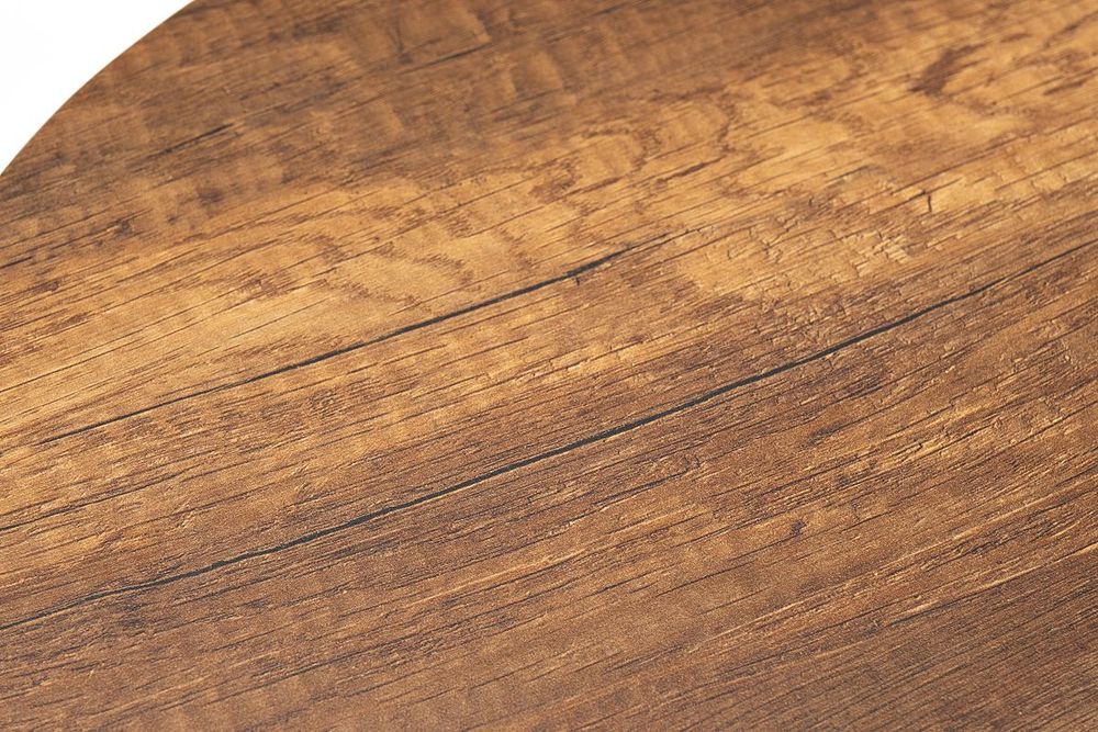 "Эквадор" журнальный стол из HPL круглый Ø40 H55, каркас из алюминия темно-серый (RAL 7024) муар, цвет столешницы "дуб"