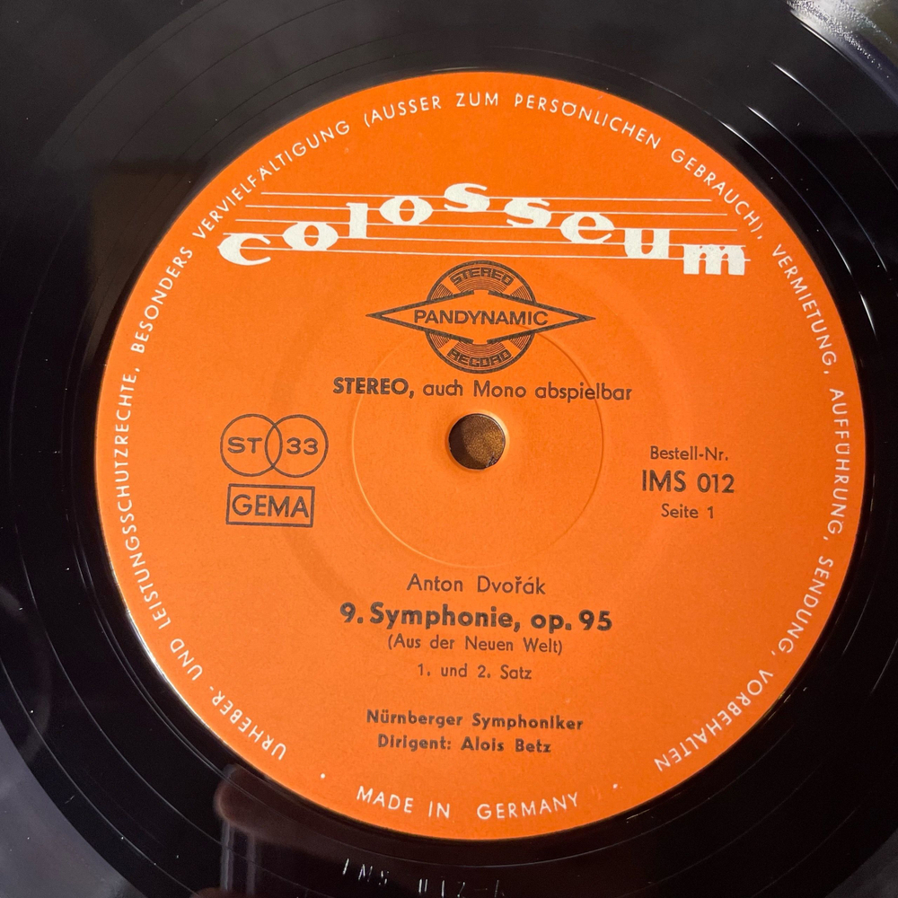 Винтажная виниловая пластинка LP Anton Dvorak А. Дворжак, Симфония № 9, плюс 7 дюймовка (Германия 1969)