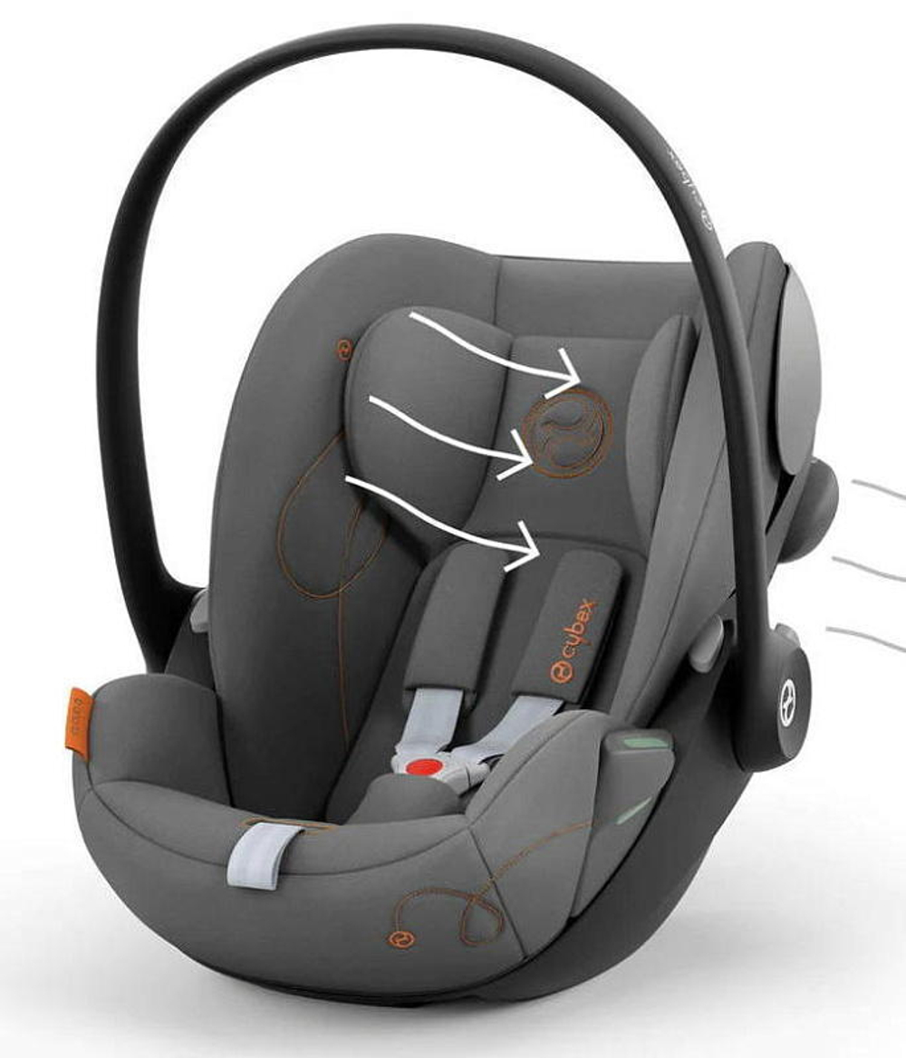 Коляска Cybex Priam IV Rosegold complete и автокресло Cloud G i-Size Lava Grey 3 в 1 Peach Pink