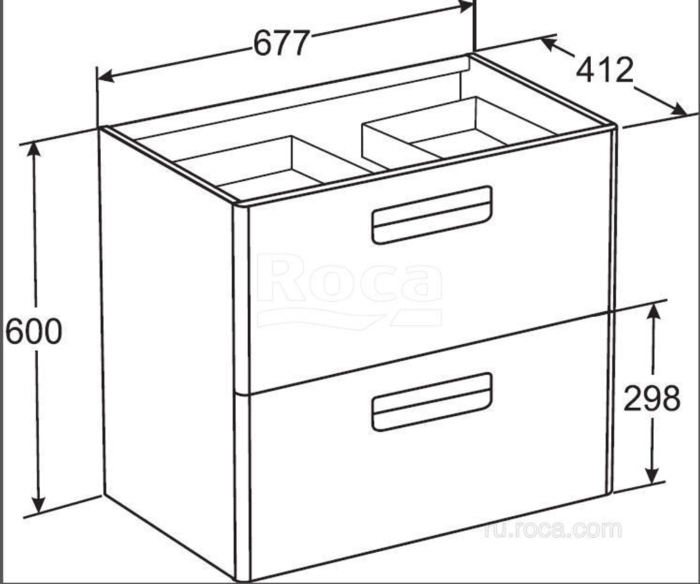 Тумба под раковину Roca The Gap 70 белый матовый ZRU9302733