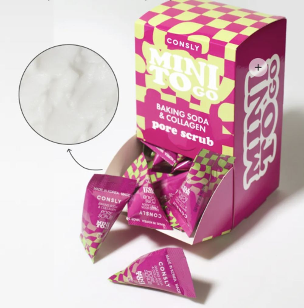 Скраб для лица с содой и коллагеном CONSLY Mini To Go Baking Soda & Collagen Pore Scrub 7 гр