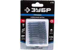 Биты ПРОФИ PH2 (10 шт; 50 мм; 1/4") Зубр 26021-2-50-S10