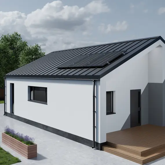 Крепёж трёх солнечных батарей 100-200 Вт на наклонную крышу. 70 мм