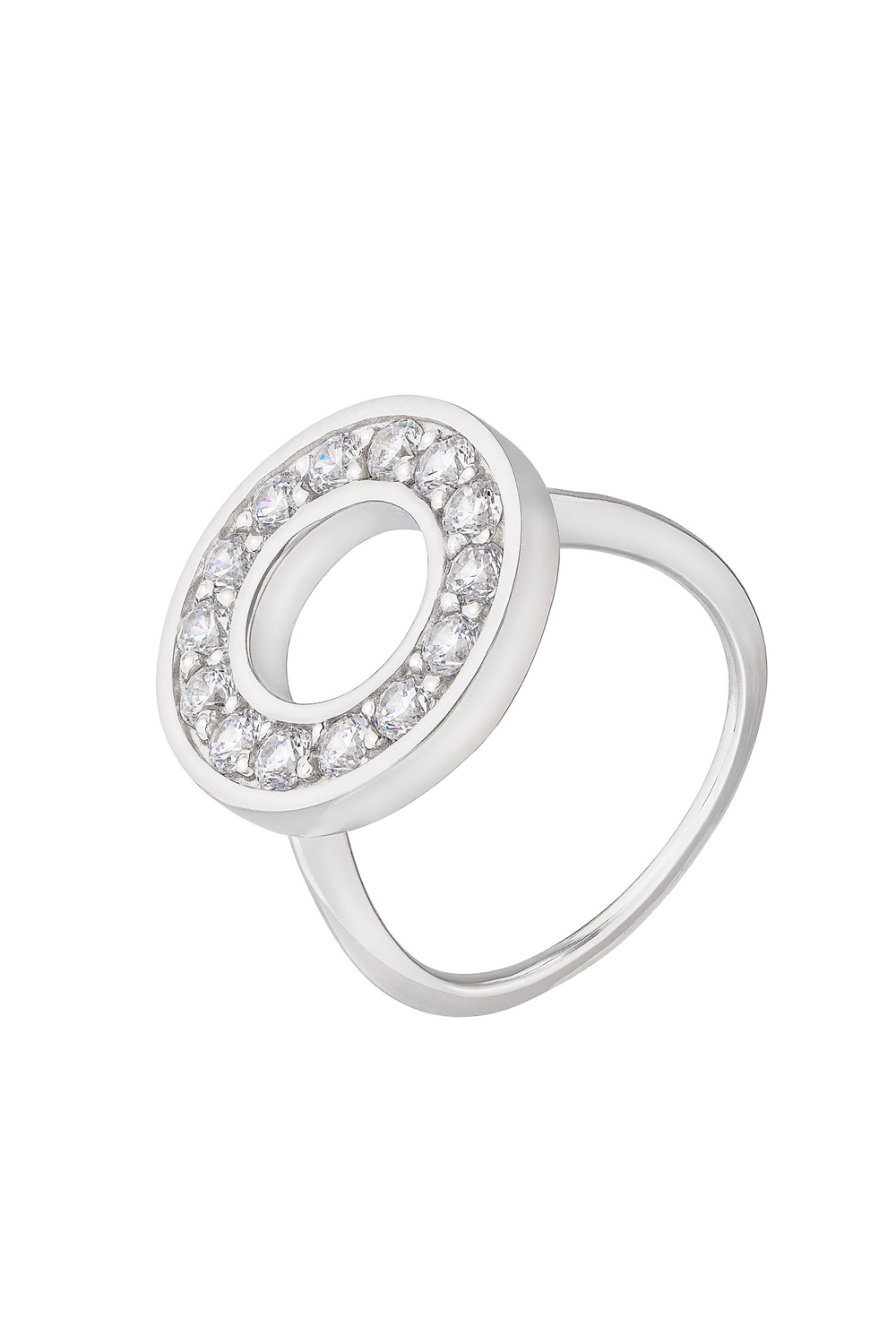 Кольцо сборное из серебра со вставками из выращенной синей шпинели и бесцветных фианитов