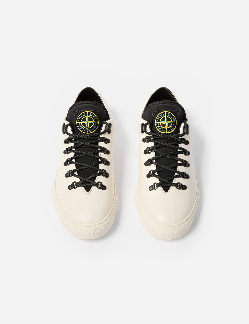 Stone Island Leather Lace-Up Sneaker "White"