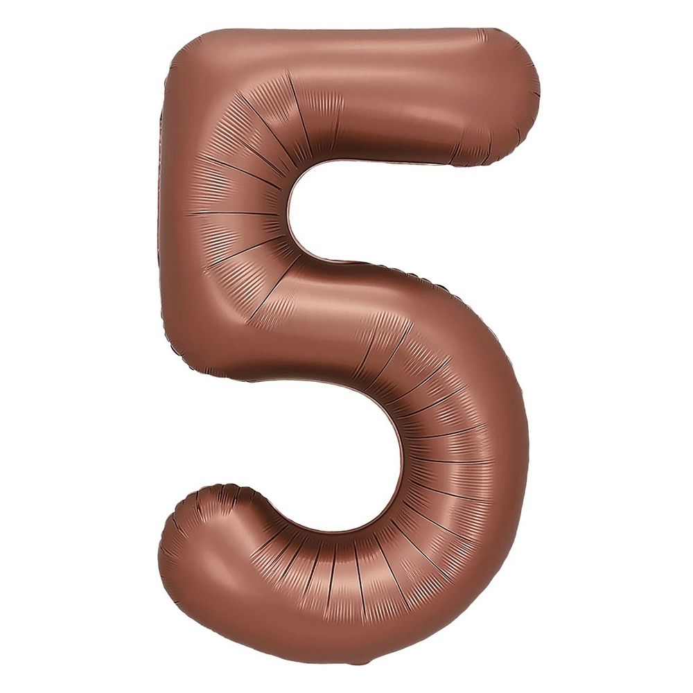 Шар (40&#39;&#39;/104 см) Цифра, 5, Шоколадный, 1 шт. в уп.