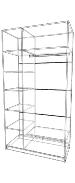 шкаф трёх створчатый 600×1200×2300 правый Вектор