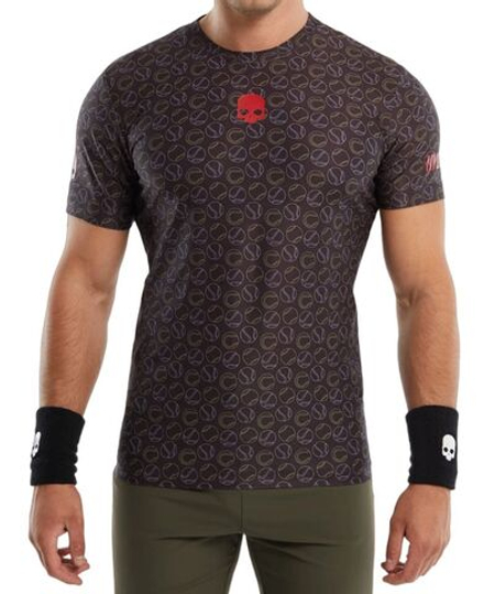 Мужская теннисная футболка Hydrogen Tennis Balls Allover Tech T-Shirt - black