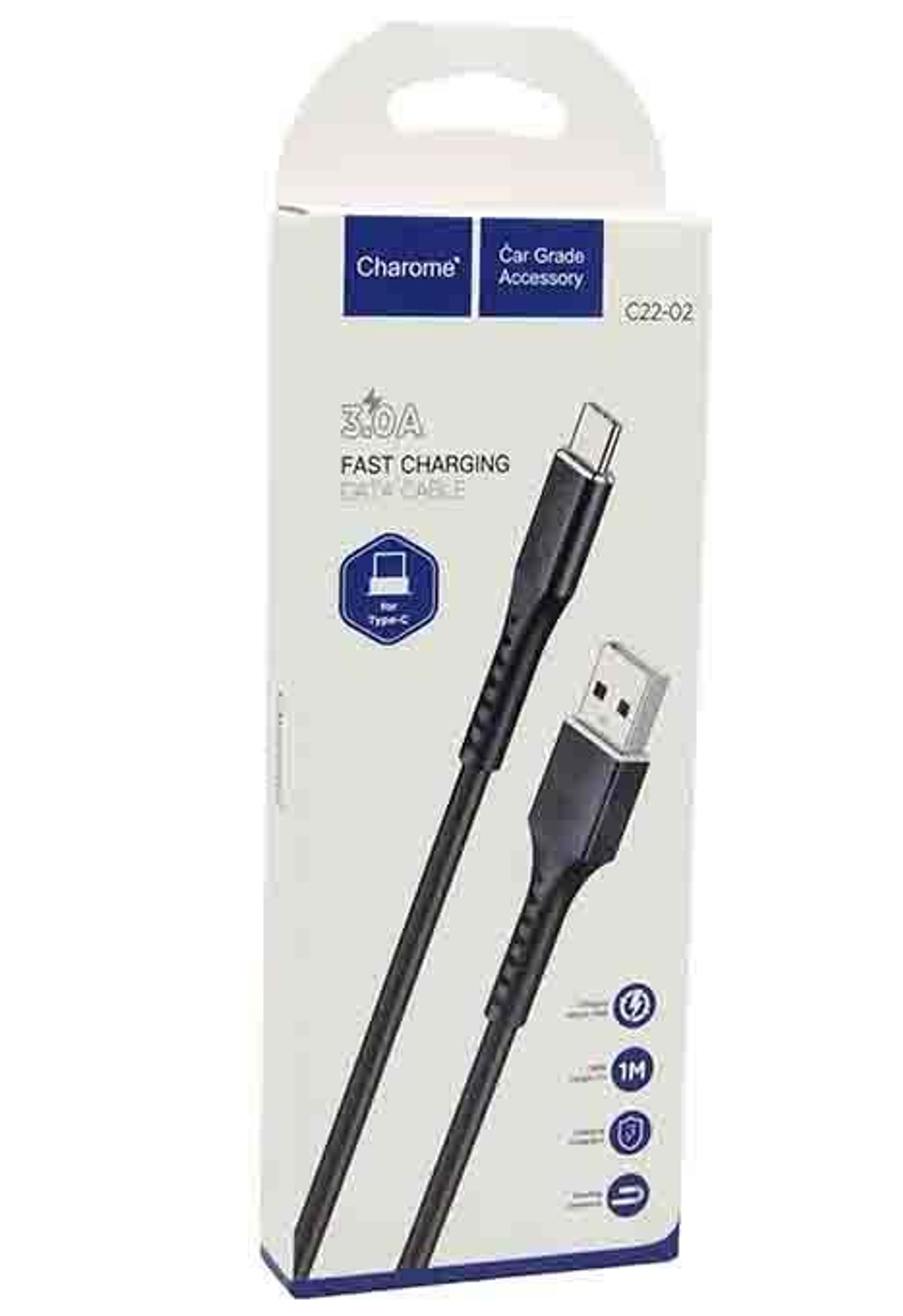 Кабель USB - TypeC CHAROME C22-02 (черный) 1м