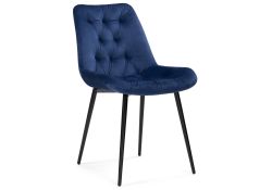 Стул на металлокаркасе Гояр темно-синий / черный глянец